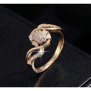 18k Gold Plated Simulated Diamond Ring